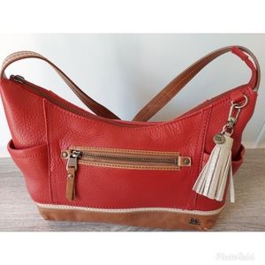 The Sak Kendra Hobo Red Leather Shoulder Bag